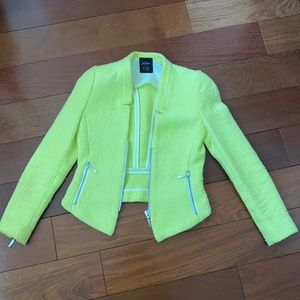 zara jacket in lime color